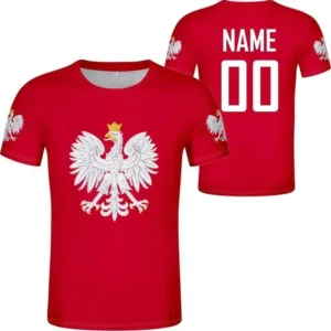 New Polish Polska White Eagle Emblem T-Shirt Custom Shirt Football Jersey 3D Poland Nation Flag Graphic T Shirt for Men Clothing